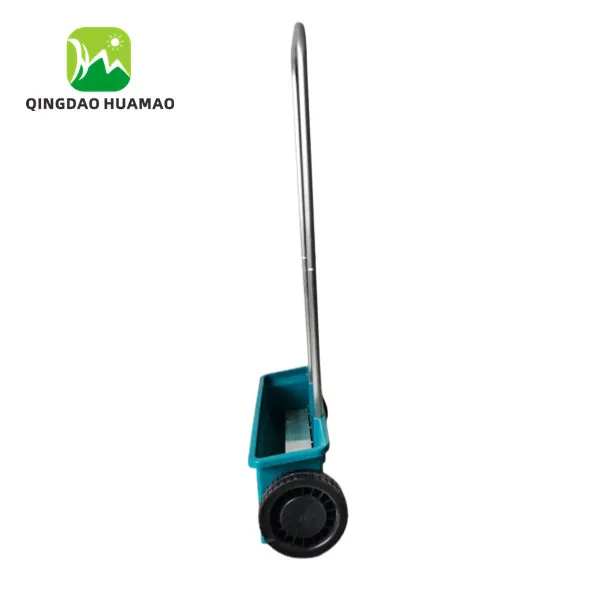 12L Plastic Seeding Spread Cart Garden Fertiliser Drop Spreader Broadcast Seed