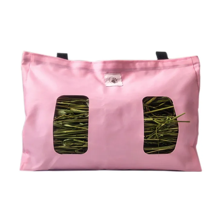 Новый дизайн, нейлоновая подвесная кормушка для хранения кроличьей травы, водонепроницаемая маленькая подвесная сумка для сена с животными