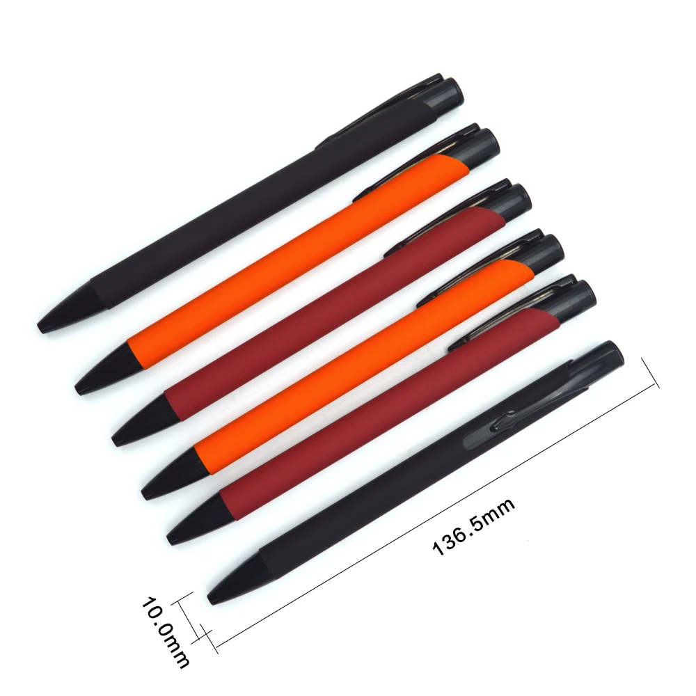 Cheap promotional aluminum ball pen custom logo pen with black plating parts.
