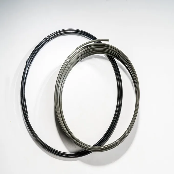 
olive green brake tube PVF coating double wall copper brazed tube 