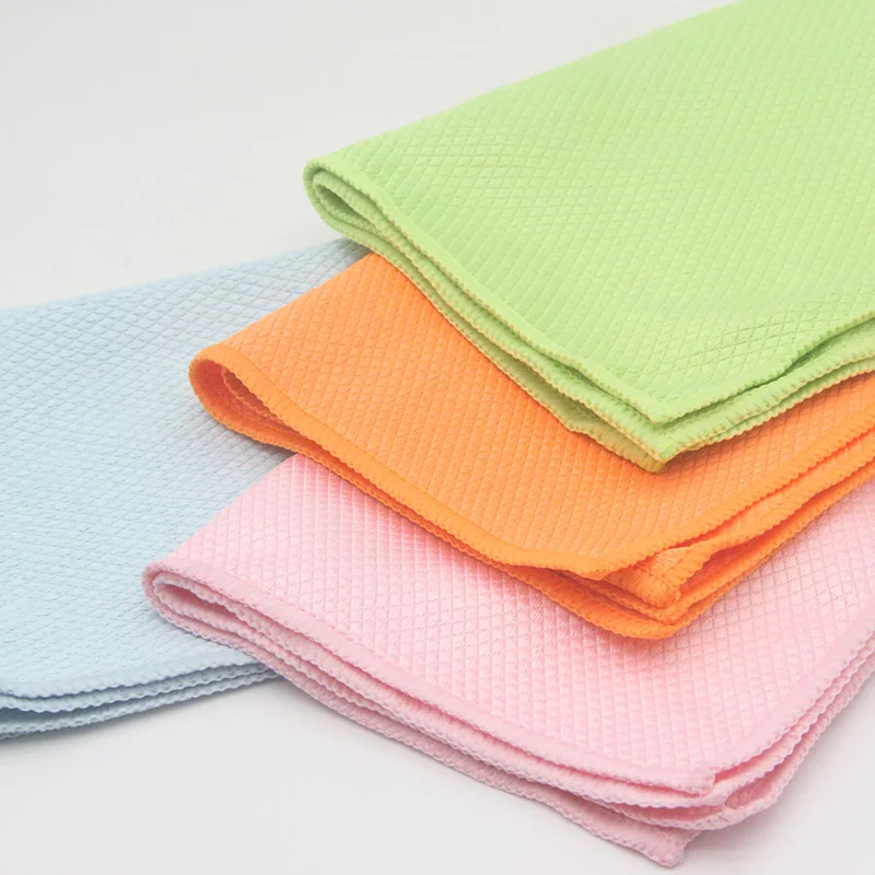 Shiny fish scale cloth glass cleaning cloth custom Logo microfiber window cleaning cloth