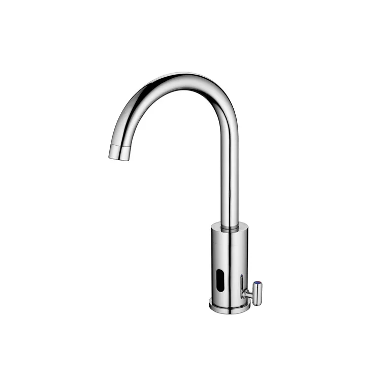 Wall Mounted brass chrome Water Saving automatic faucet Lavatory Bathroom sensor Crystal Wall Basin Mixer