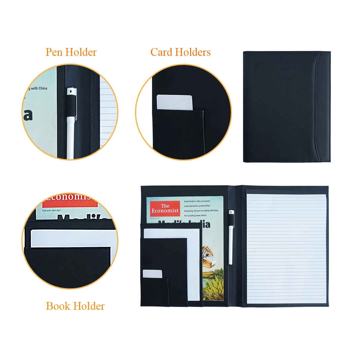 A5 Portfolio Portafolio Hombre Piel Leather Business Portfolio