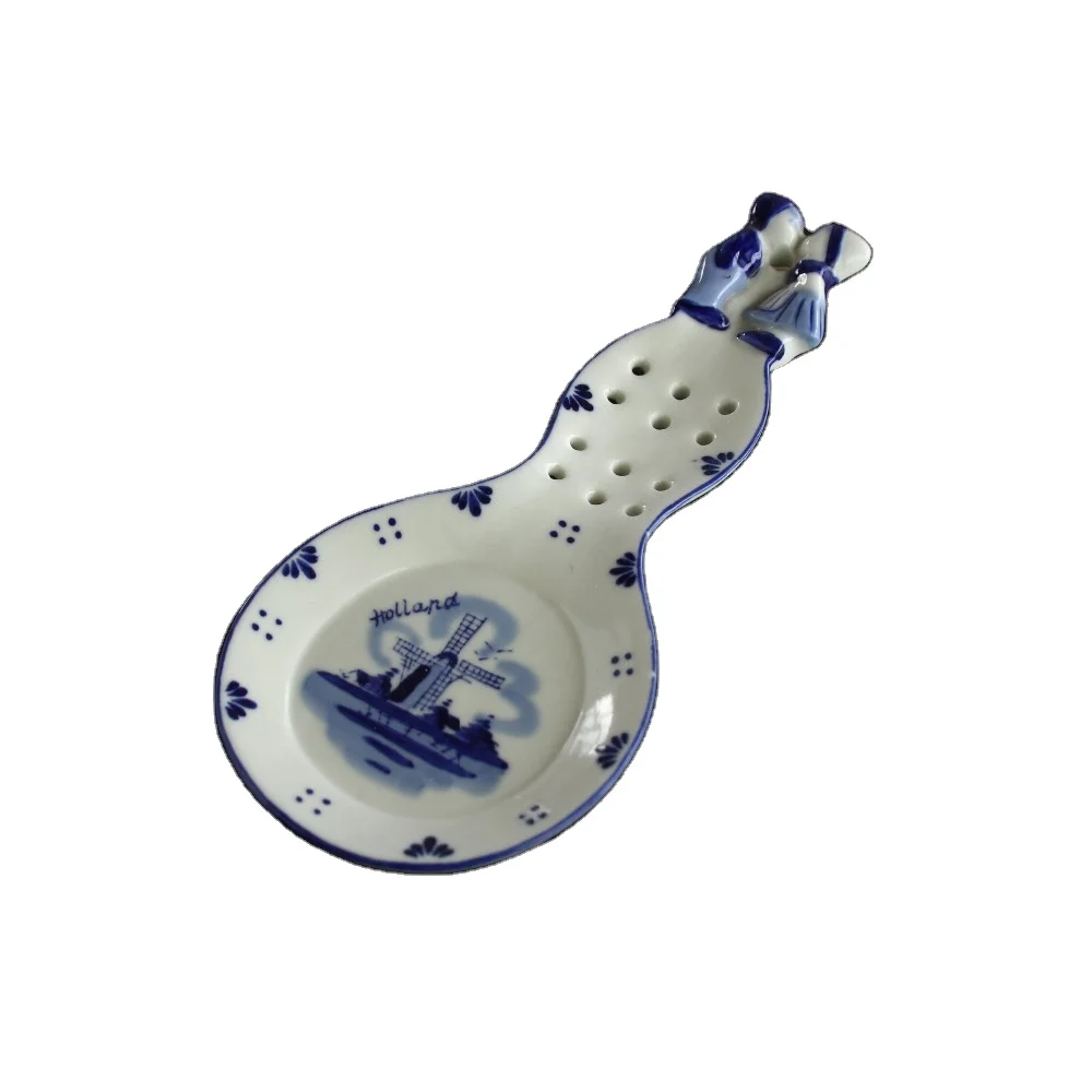 Delft ceramic blue and white spoon rest & holder