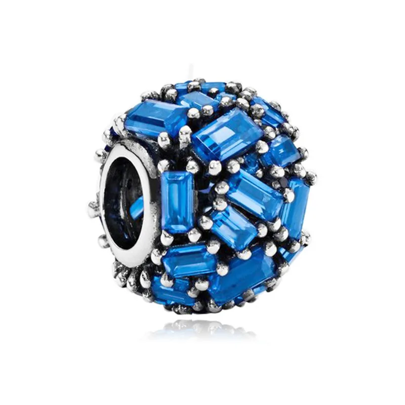 Wholesale DIY Jewelry Blue Series Charms For Jewelry Making 40 Patterns Silver Bracelets Charms