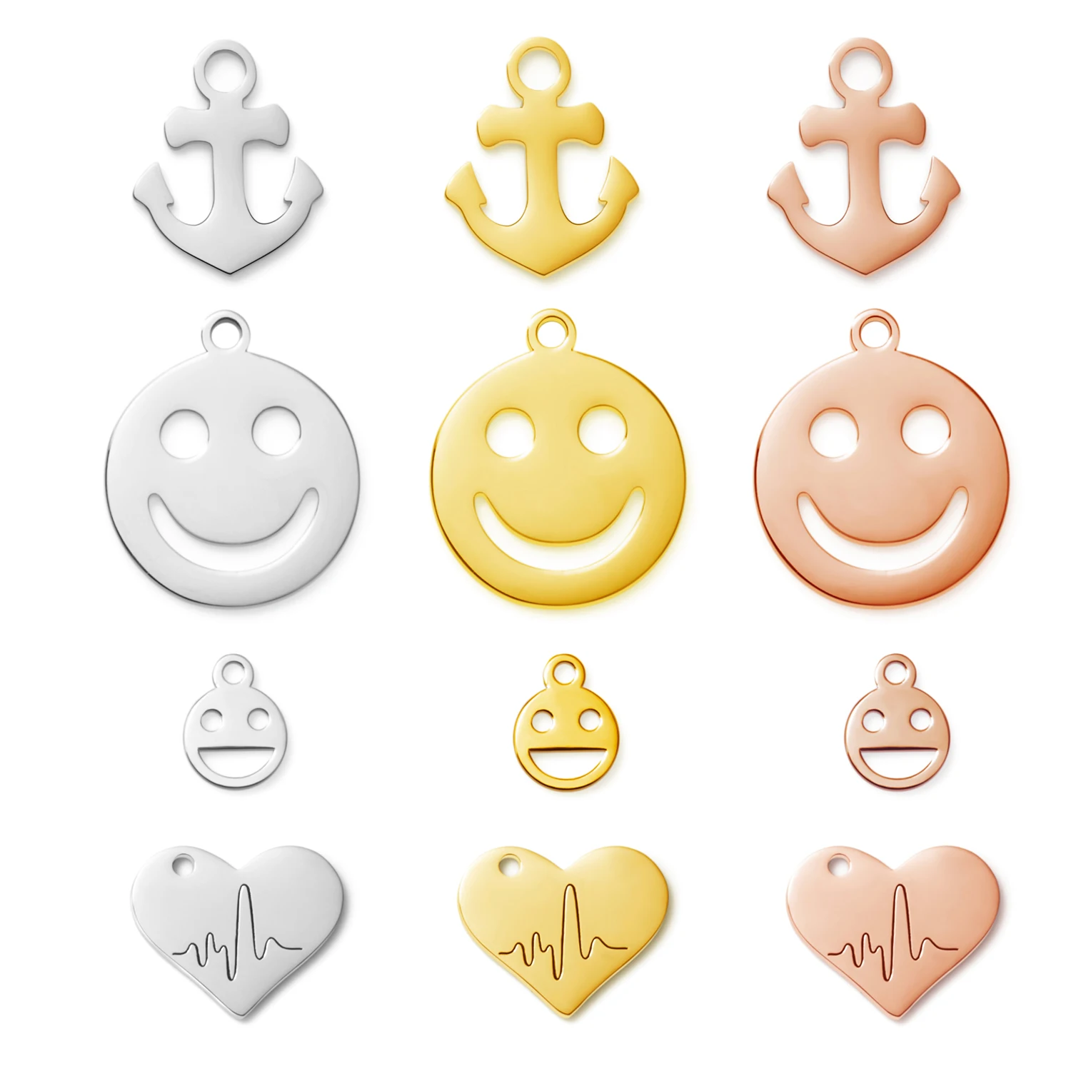 Wholesale Stainless Steel Gold Heart Custom Bar Blank Plate Laser Engraved Logo Pendants for Bracelets Necklace