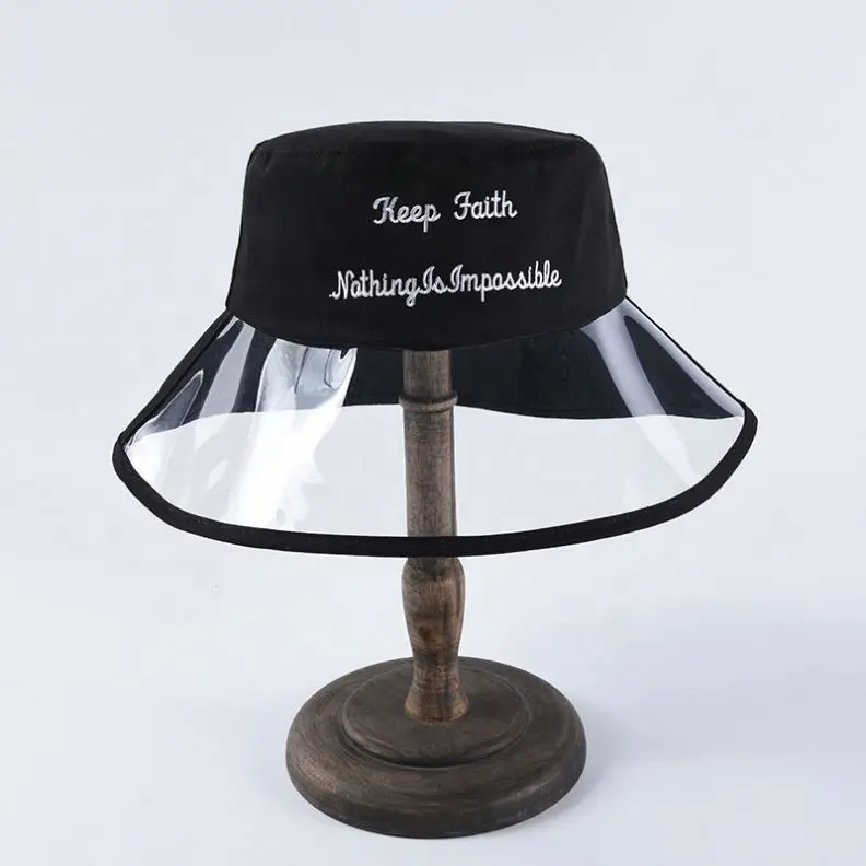 2019 New Teenager Women Men PVC Transparent Bucket Hat with Embroidery Letters
