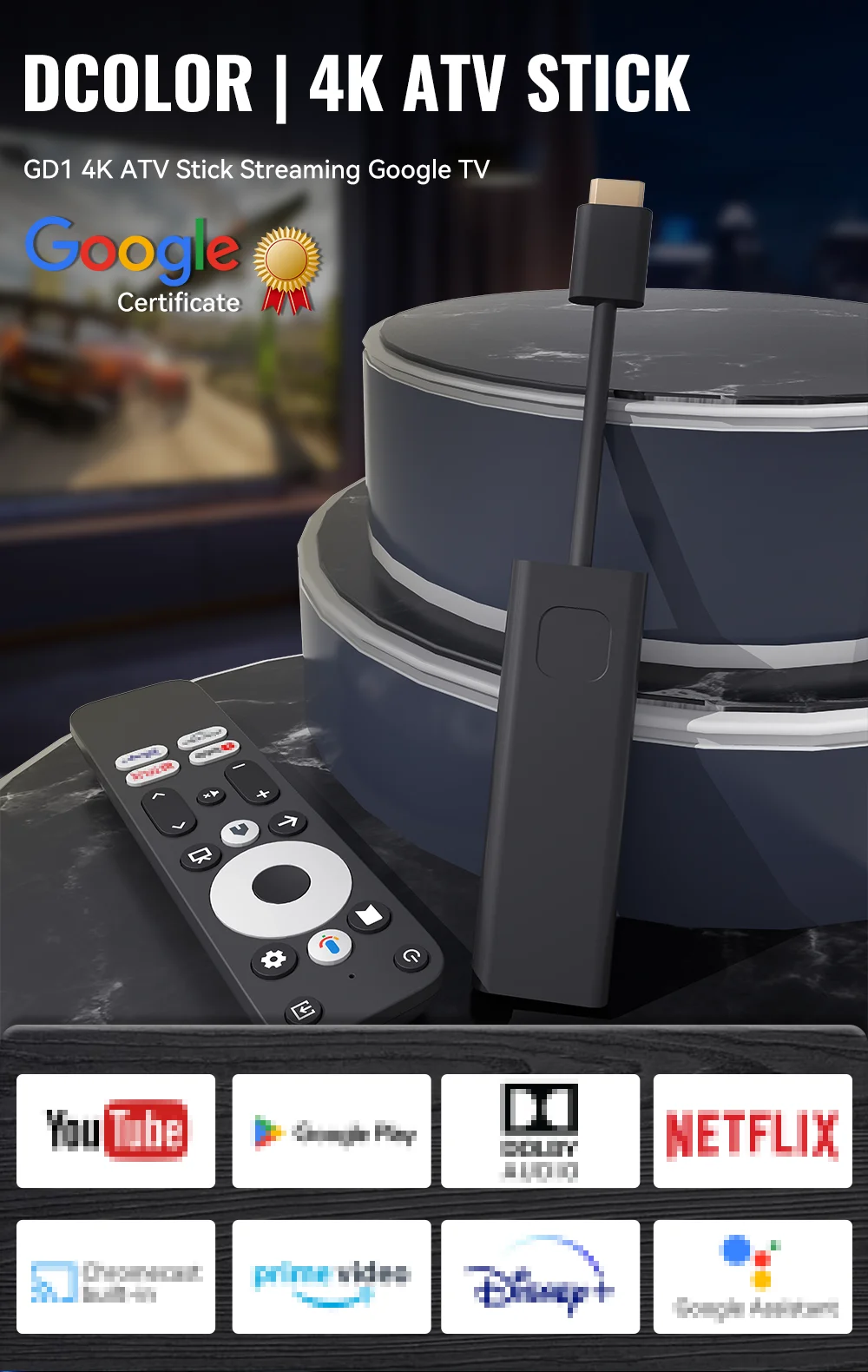Dcolor GD1 S905Y4 2GB 16GB Dongle TV Stick 4K android  Google Certified  smart tv stick