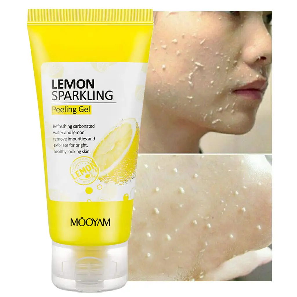 Lemon Face Washing Exfoliating Gel Blackhead Remove Anti Acne Deep Cleansing Cream Face Peeling Gel Exfoliate 120g