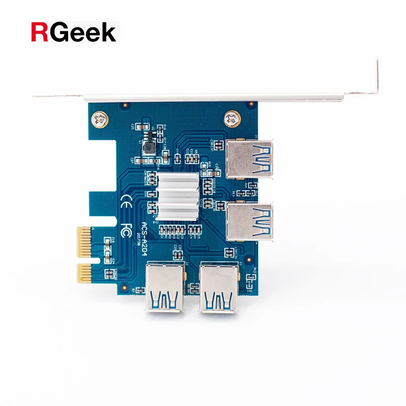  Высокая скорость Pcie Riser Card Board 1 до 4 USB3.0 конвертер мультипликатор Расширение карты адаптер для биткоина