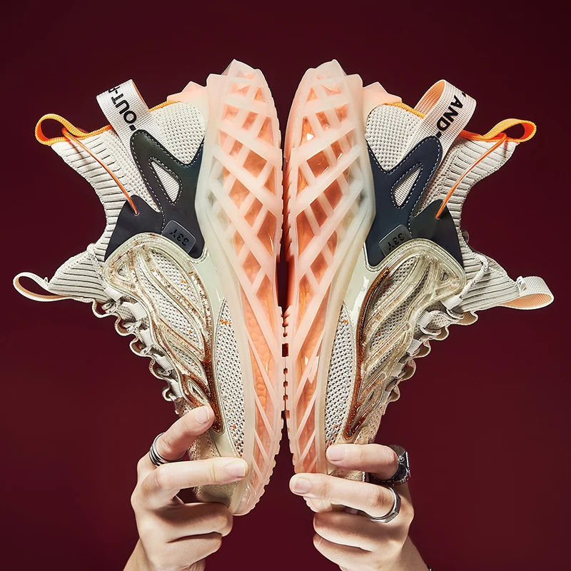 Trail Running Shoes High Quality Man Footwear Knit Boot Sport Sneakers