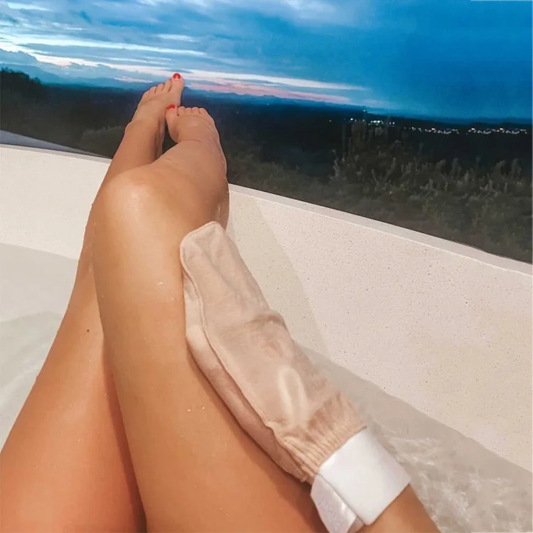 Factory Wholesale Bath Body Scrub Mitt Exfoliating Glove Turkish 100% Raw Mulberry Silk High Quality Custom Logo Massage Gloves