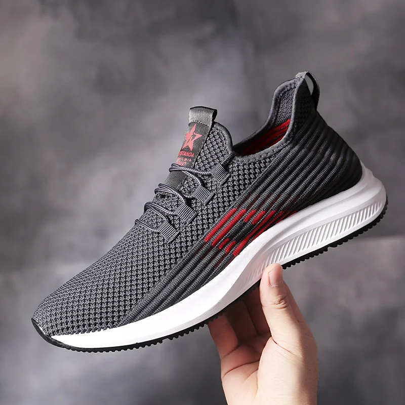 2021 new design shoes men sneakers durable Lace-up Non-slip Mens Sports Running Casual Shoes