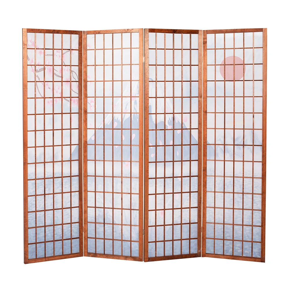 High quality 4 panel outdoor partition wall antique room divider screen for restaurant