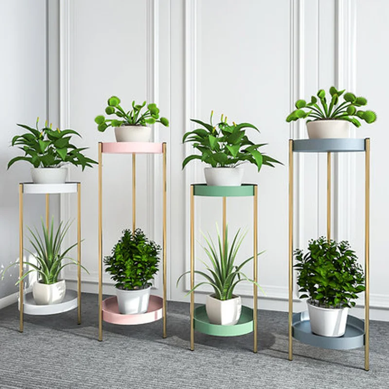 Flower Stand New Ladder 2 3 Tier Wedding Indoor Iron Shelf Holder Metal Tall Gold Display Designs Planter Pot Plant Flower Stand