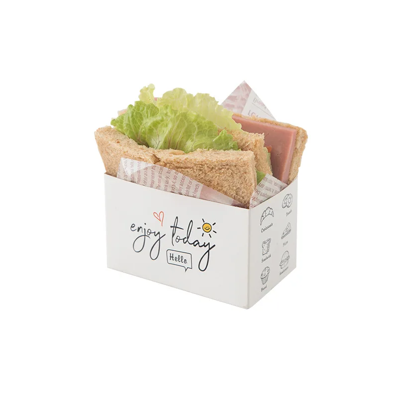 Ruizhuo Food Hamburger Wrapping Box Toast Bread Box for sandwich Breakfast Packaging Paper Wrap Prevents Stains Restaurant