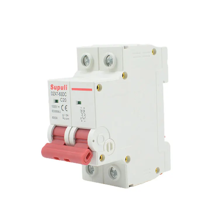 Миниатюрный автоматический выключатель постоянного тока автомат защити цепи 2pole 20 Ампер Выключатель Dc 1000V Солнечный переменного для фотоэлектрических систем