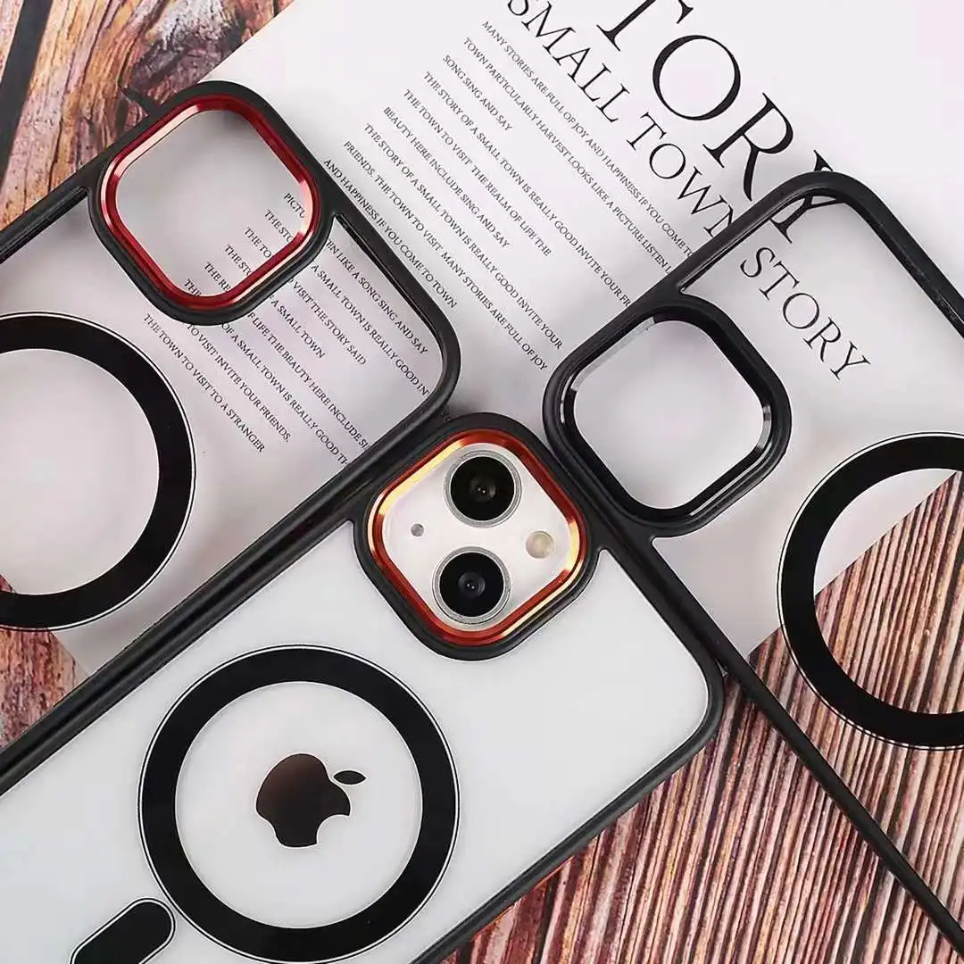 Factory Wholesale Acrylic Magnetic case Shockproof With Wireless Charging For funda Iphone 13 pro max phone case