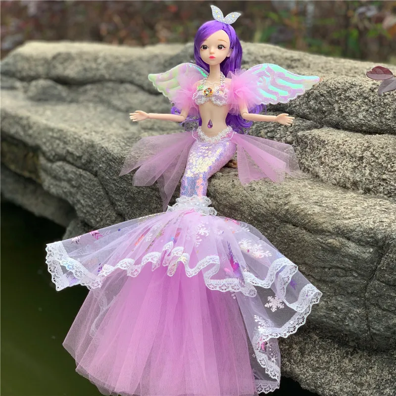 Mermaid Doll Girl Toy Princess Kids Birthday Gift Doll Game Play Wedding Mermaid Costume Girl Princess Toys