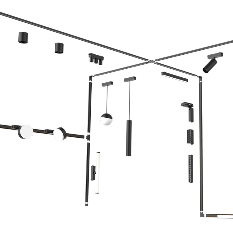 Commercial Lighting Magnetic Track Light System Recessed Surface Mounted Spot Focus Linear Led Magnetic Light