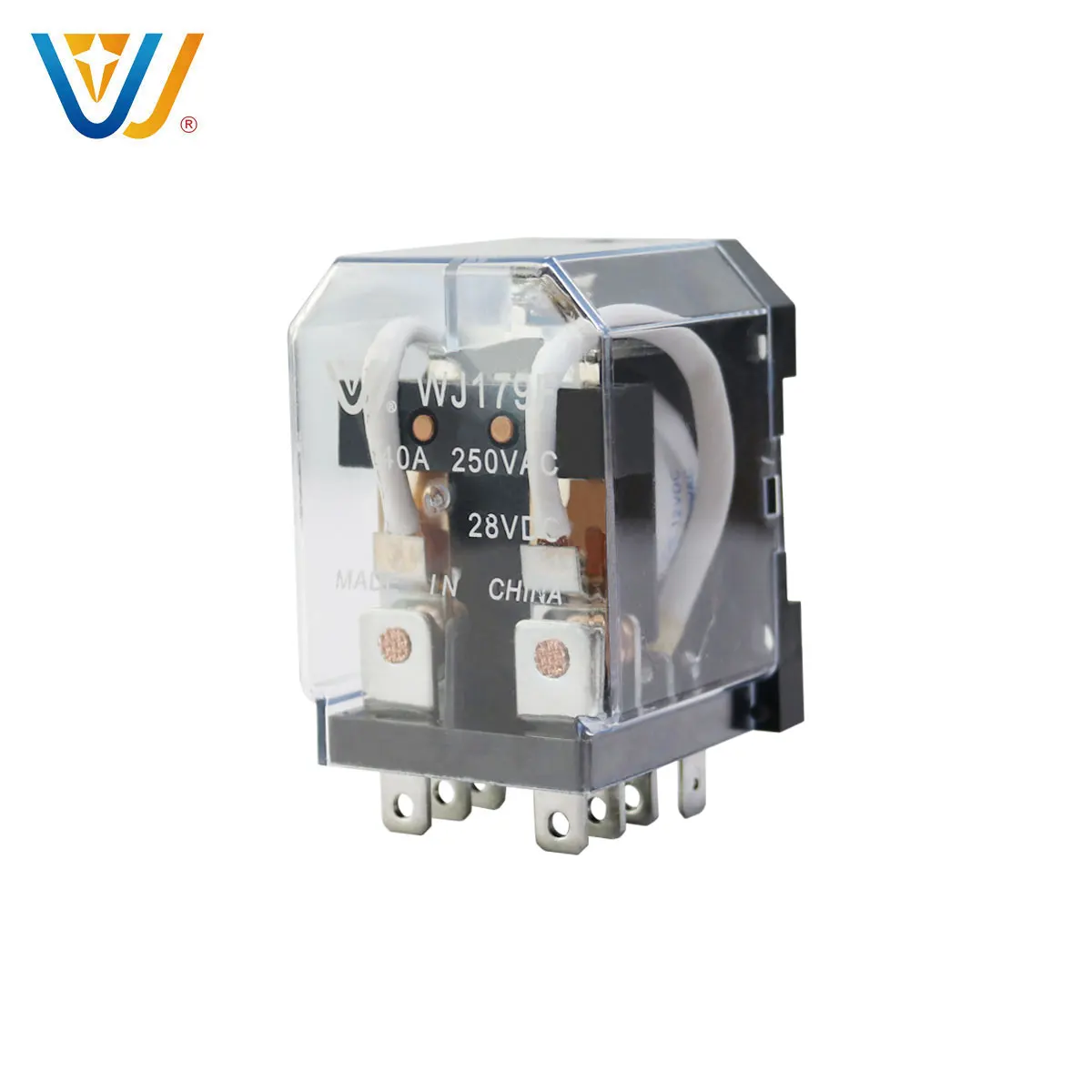 Coil power relay 220V AC jqx-40f Miniature Relay DPDT DPST Pin PCB power rele 40A 240VAC relais 12v 24v With Socket Base