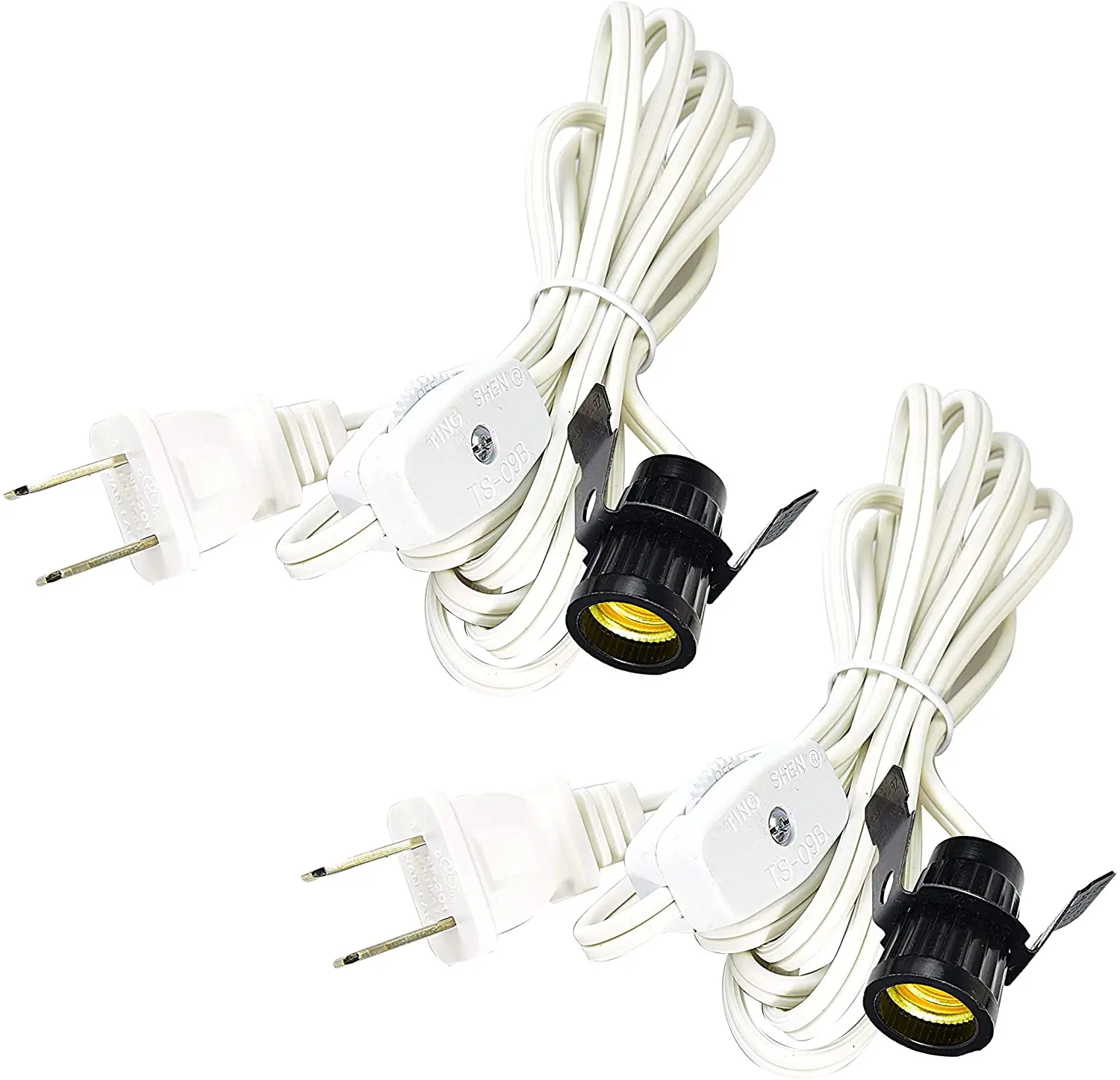 Lighting  Cord Set with Snap-In Pigtail Candelabra-Base Socket and Cord Switch