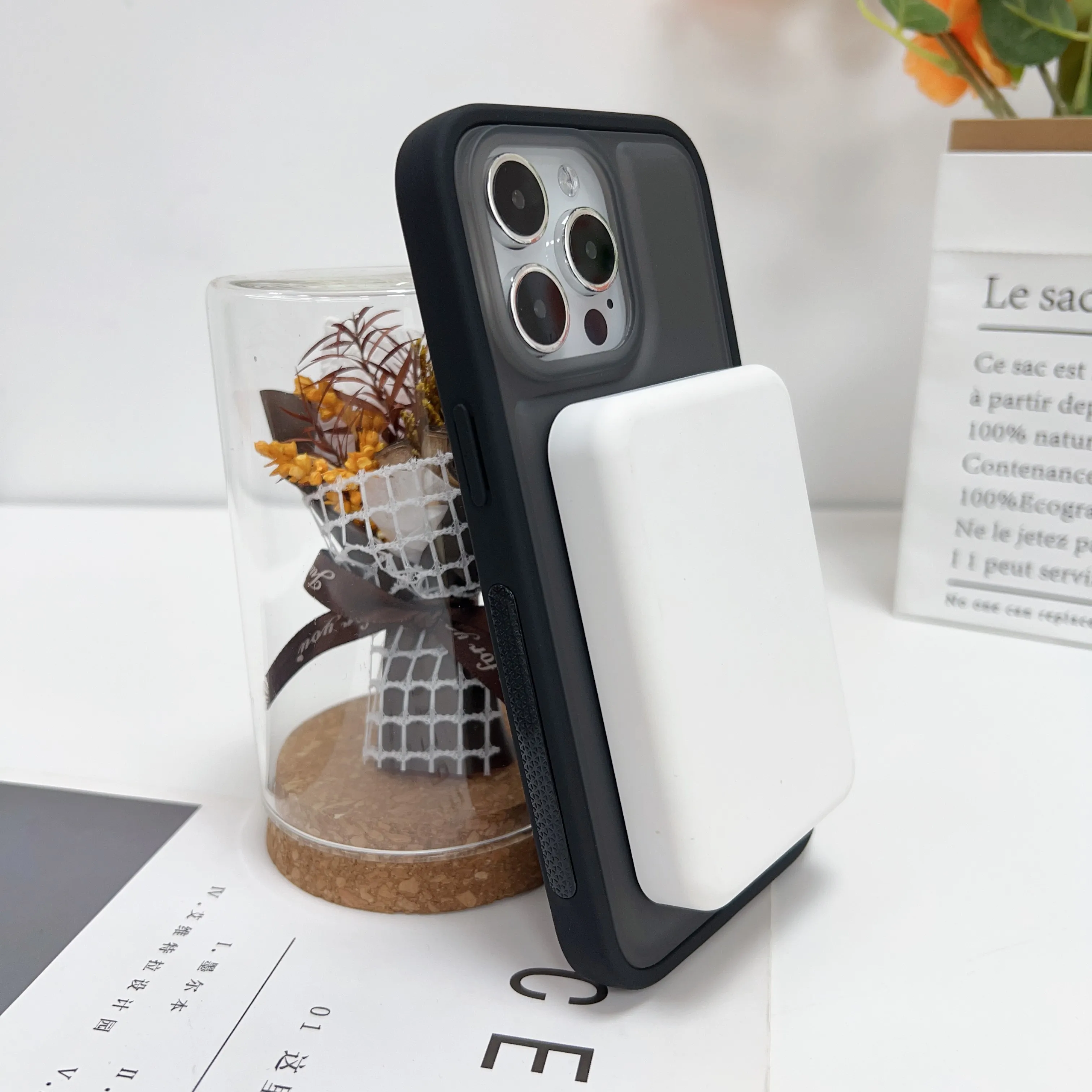 2024 three in one Matte PC case magnetic ring anti slip side strip TPU mobile phone case For Iphone 16 15 pro max