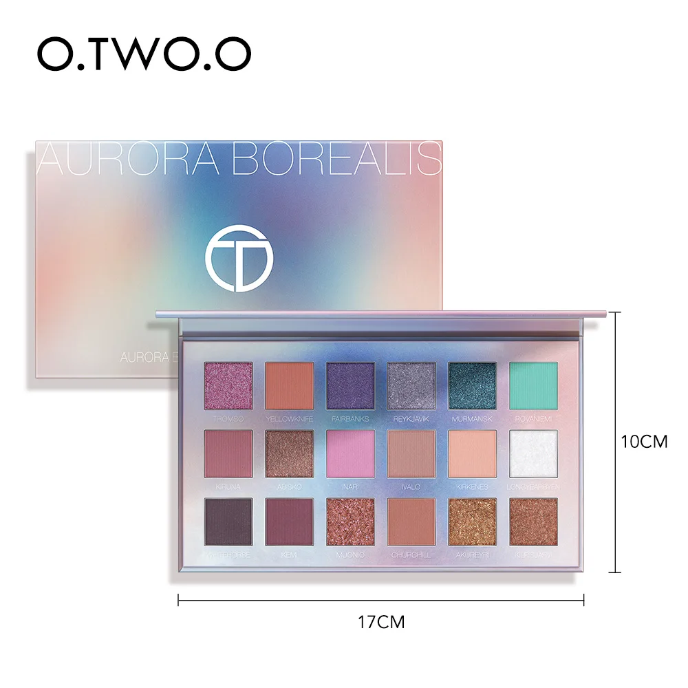 O.TWO.O Aurora Borealis Eyeshadow Palette Soft Delicate Easy Smearing Eyeshadow Long Lasting Eye Makeup