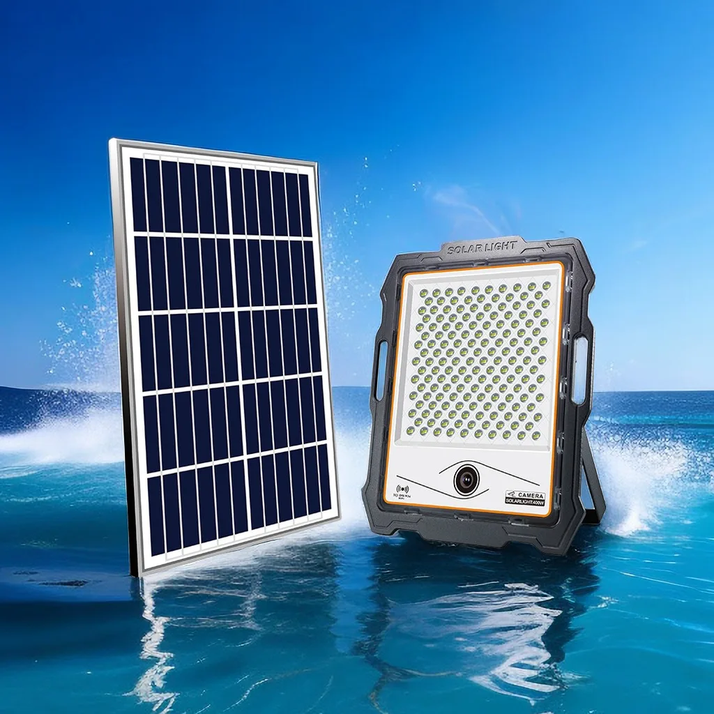 Wholesale MJ-DW Solar Flood Light Waterproof IP67 400w LED With Remote Control CCTV 1080P 4G Camera For Stadiums