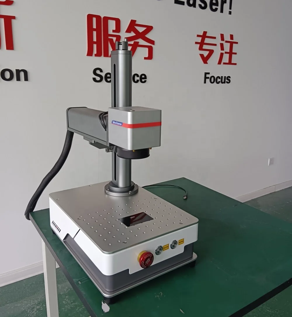 Compact MINI Sale Price 20w 30w RAYCUS Laser Engraving Machine Fibre laser marking machine Metal NameplatePlastic PVC pipe