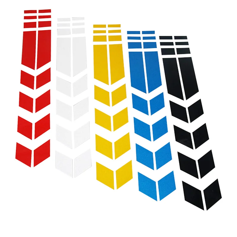 Fashion General Motorcycle Reflective Sticker Wheel Fender Waterproof Safety Warning Arrow Sticker Car Decoration for  Moto