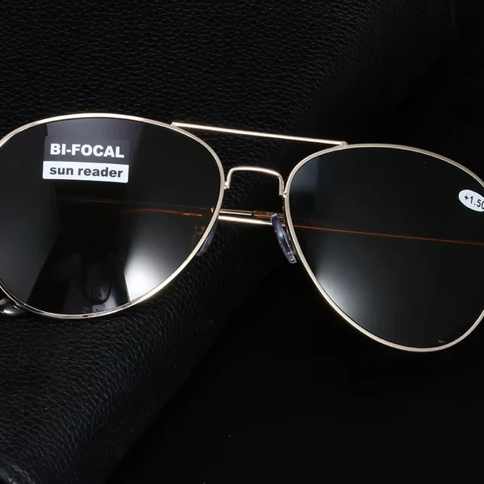 2024 New Sun Presbyopia Bifocal Glasses One Mirror For Two Uses High Quality Resin Lenses Metal Reading Glasses