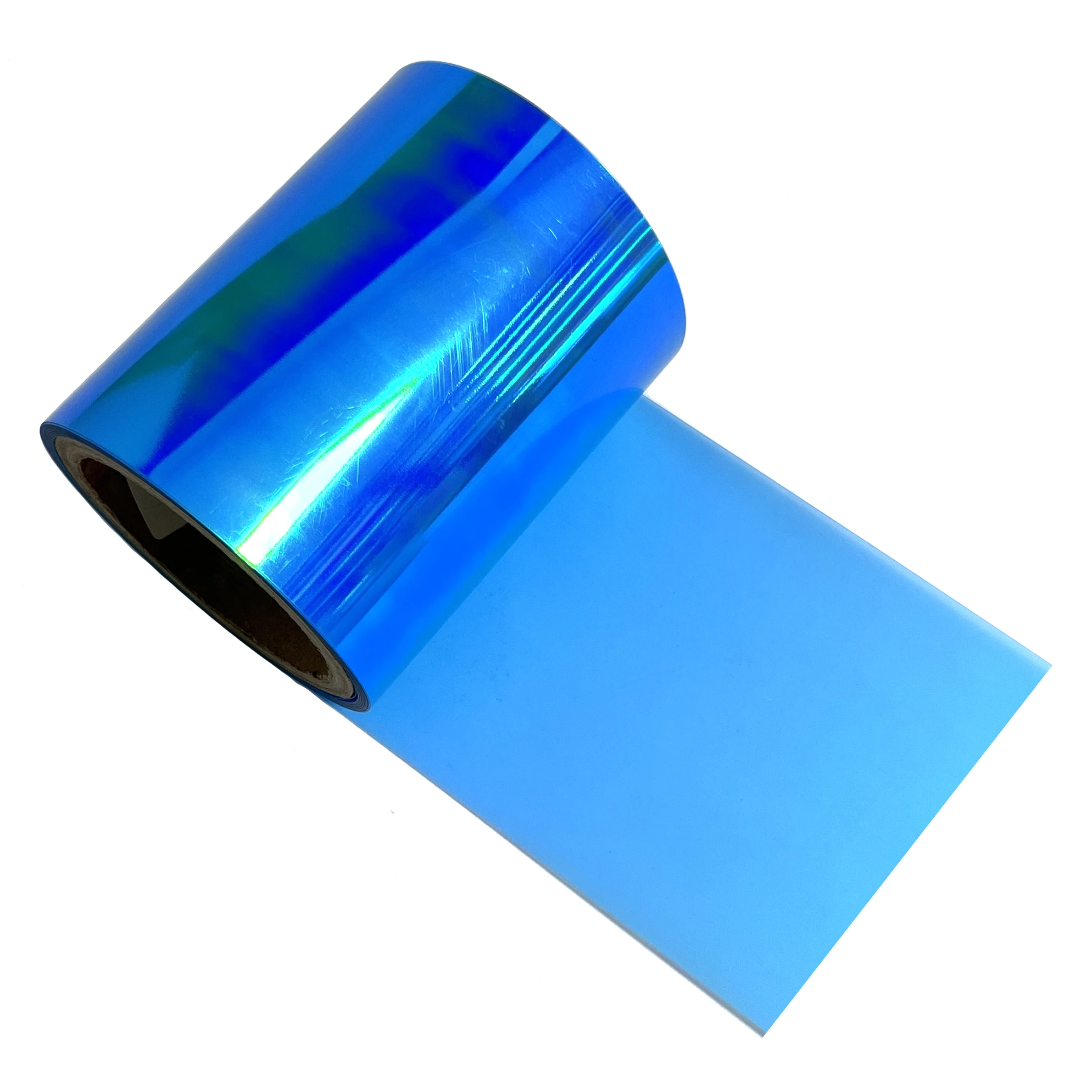 Hot sale decorative PET sequin film rolls spangle vitality blue roll with low price for garment decoration