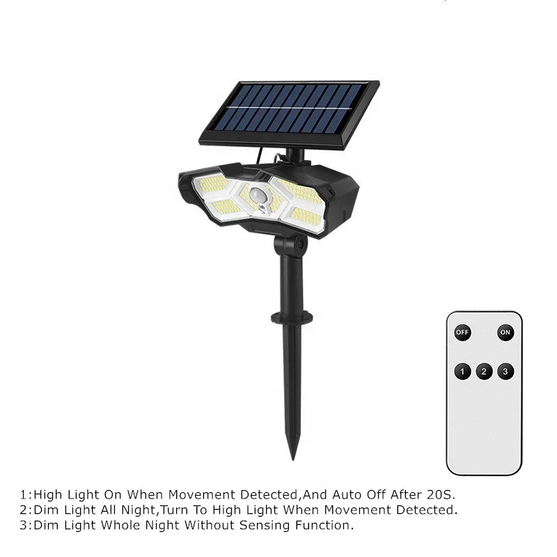 2022 New Arrival Two Installation Ways Outdoor IP65 Waterproof Split Solar Garden Landscape Spot Light With Motion Sensor