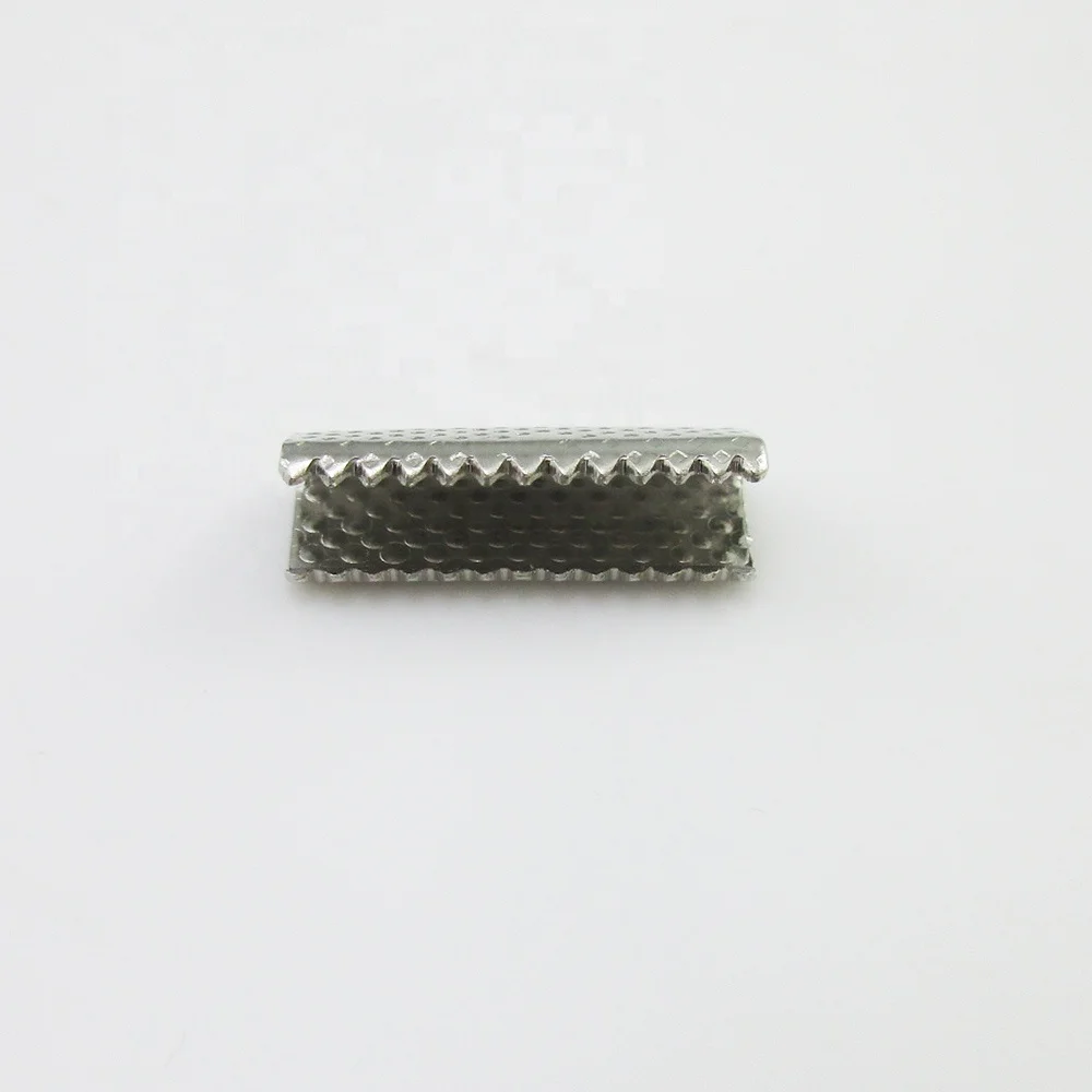 16mm Ribbon Crimp Ends Clamps Leather Cord End Clasp without loop