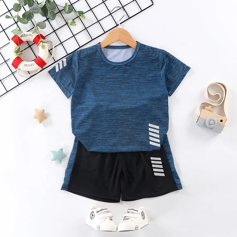 2024 New Arrival Wholesale New Kids Summer Unisex Boy Short Sleeve Basketball Two Piece Vest +Shorts Clothes Jogger Boys Set