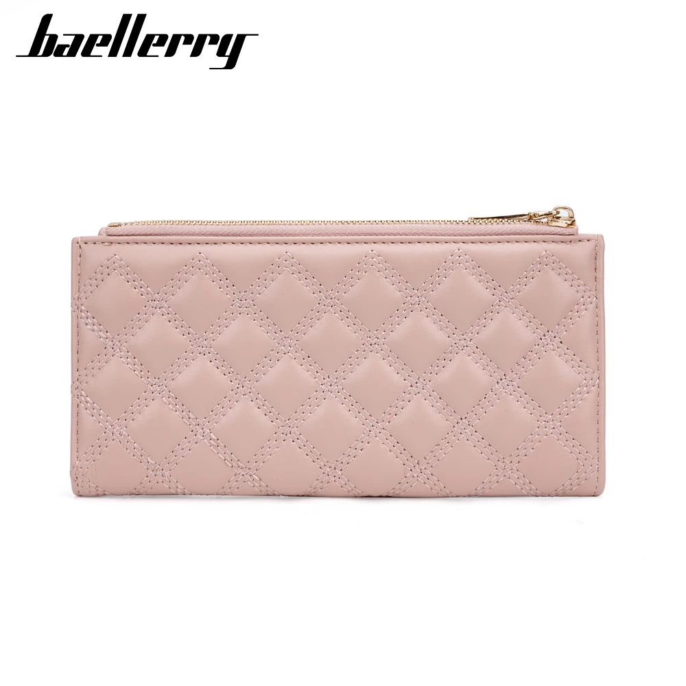 Baellerry  Women Purse ID Card Holder Large Capacity Billeteras Travel Elegant Buckle Zipper Ladies Wallet