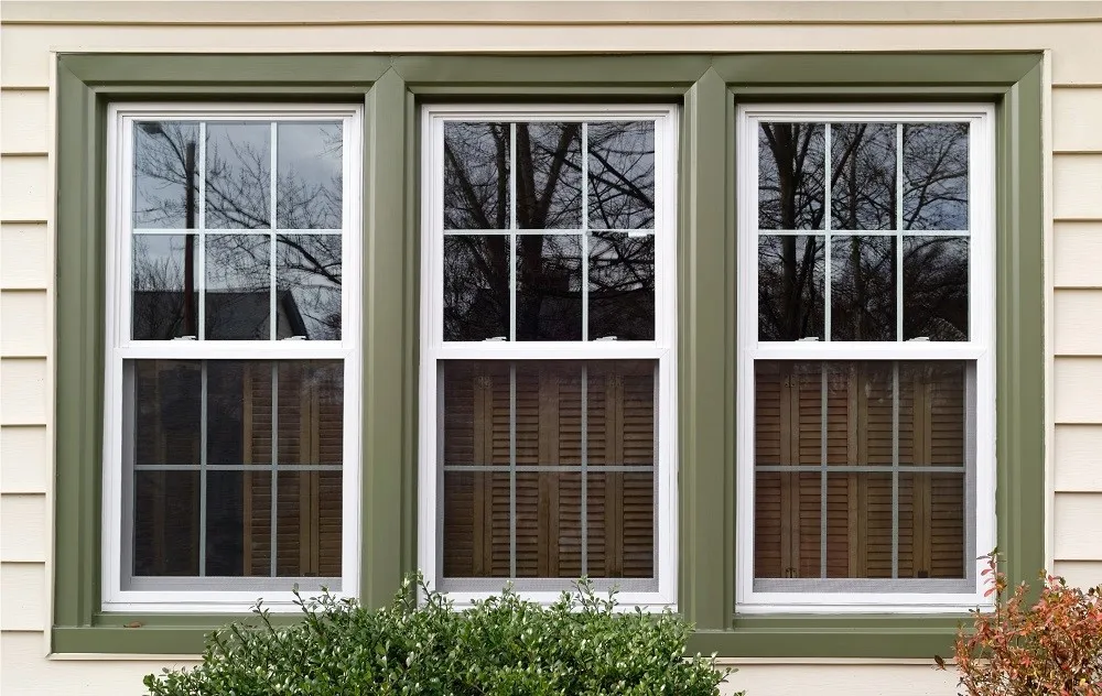 American Style Upvc Vinyl Double-Hung Windows PVC UPVC Profiles Vertical Sliding Window Single Hung PVC Window