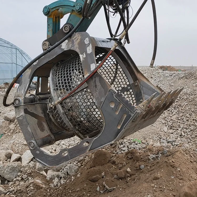 screening bucket for backhoe minimum sieved size of can be achieved is 20 mm with a maximum of 100 mm
