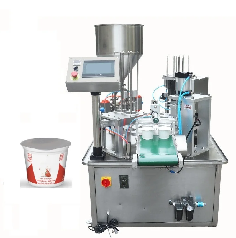 Automatic Rotary Type Plastic Yogurt Cup Filling Sealing Machine