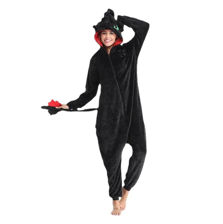 Домашняя пижама с изображением дракона мастера мультяшных животных утолщенная Пижама для лица мужчин и женщин милая Беззубая домашняя одежда мальчиков ночная фурия