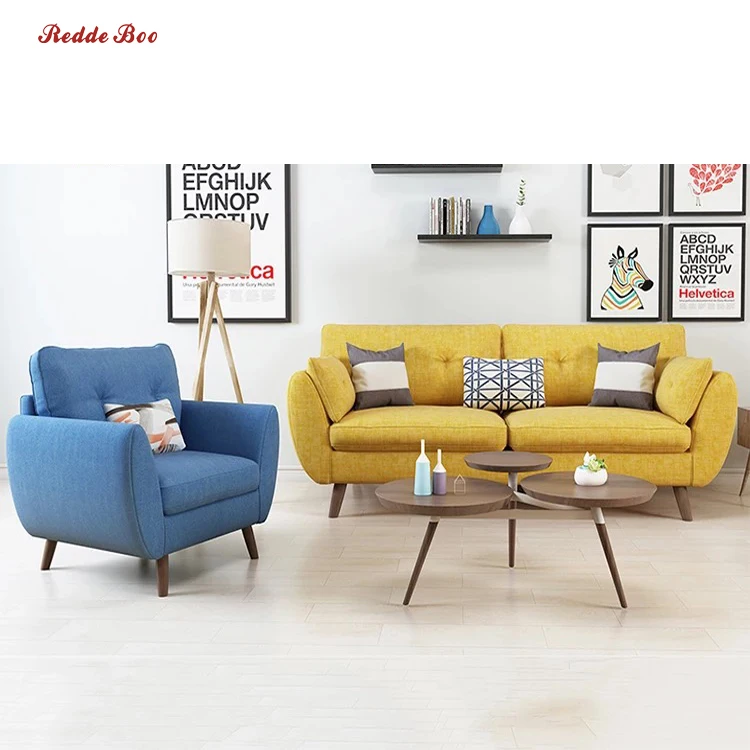 Minimalist style small apartment furniture saving space easily assemble fabric sofa 95
