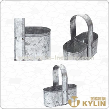 age-old looking glass salt and pepper set shaker with galvanized steel holder