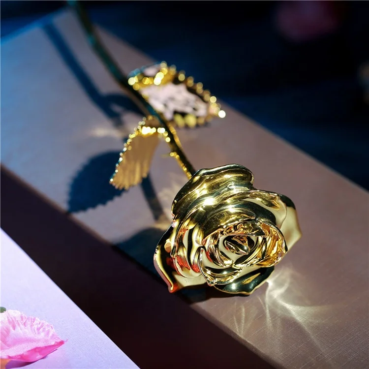 High quality real natural dipped rose flower full gold 24k gold rose for Mother girlfriend and teacher