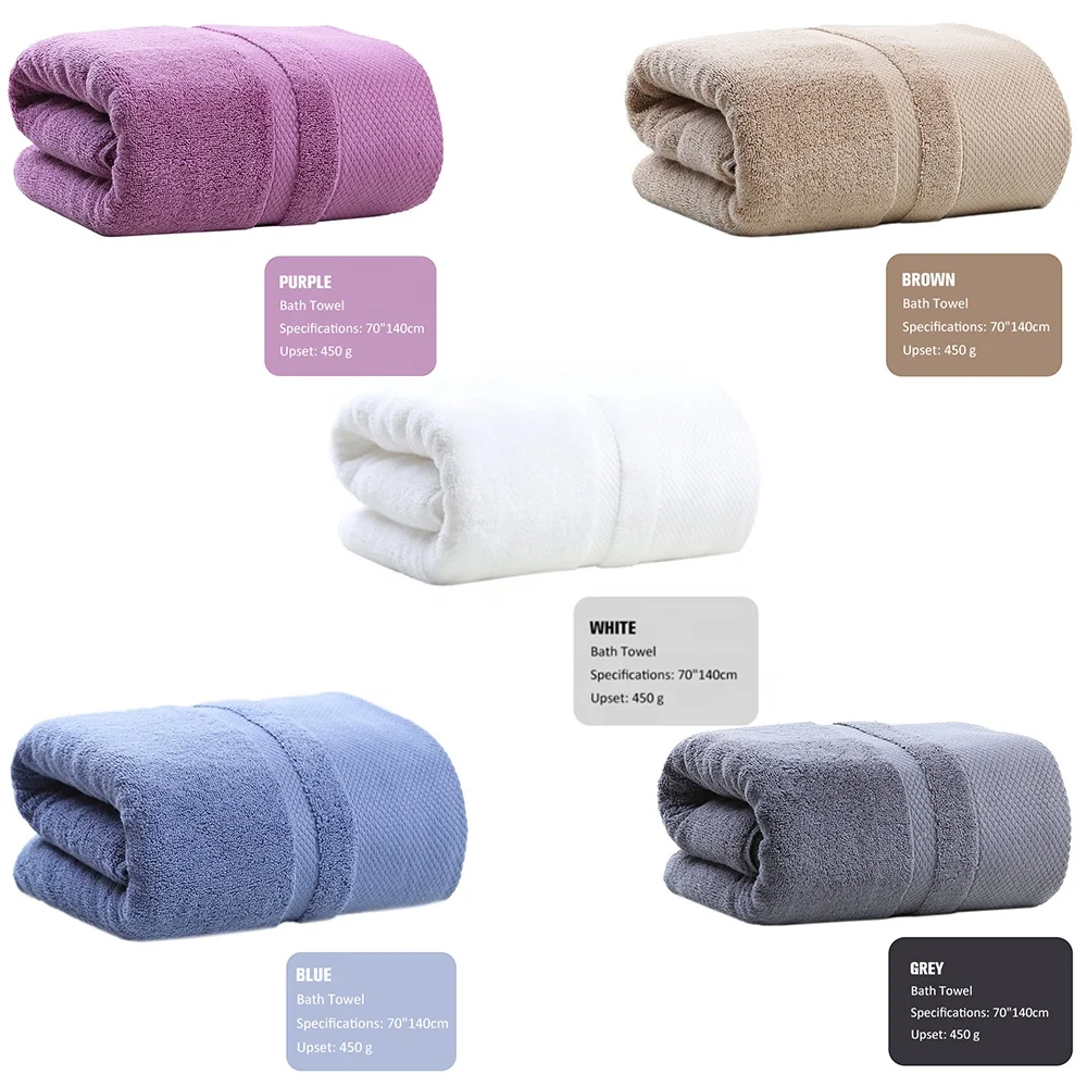 Manufacturers Wholesale Good quality 100% cotton  thicken high water absorption 1 bath towel and 2 wash face towels set for home