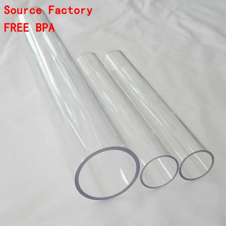 Clear hard plastic pipe cylinder tube