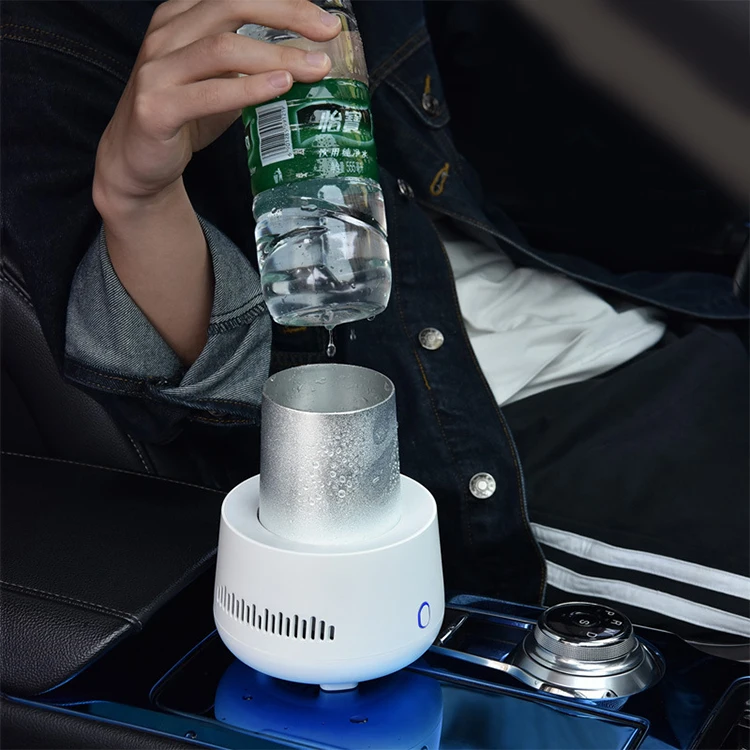 Office Desktop Small Fridge Cup Bottle Holder Car Instant Cooling Cup Water Cooler For Juice Fruit
