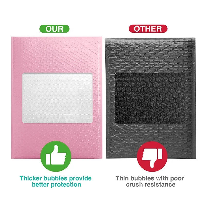 Shipping Mailing Bag Envelopes Custom Logo Oversize Letter Bubble Mailers Pink Poly Bubble Mailers