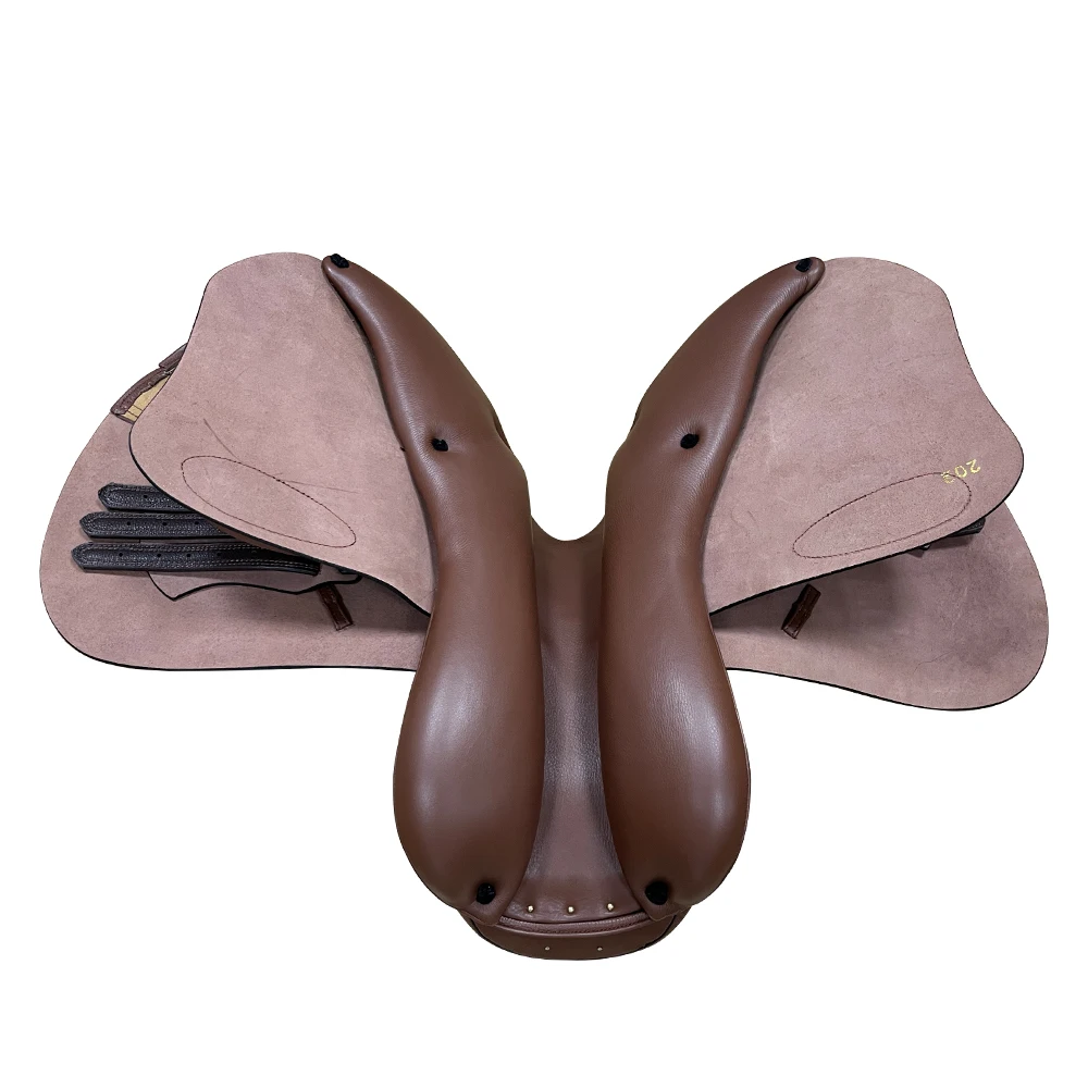 Soft smooth skin proof leather saddle for horse riding and sporting activities
