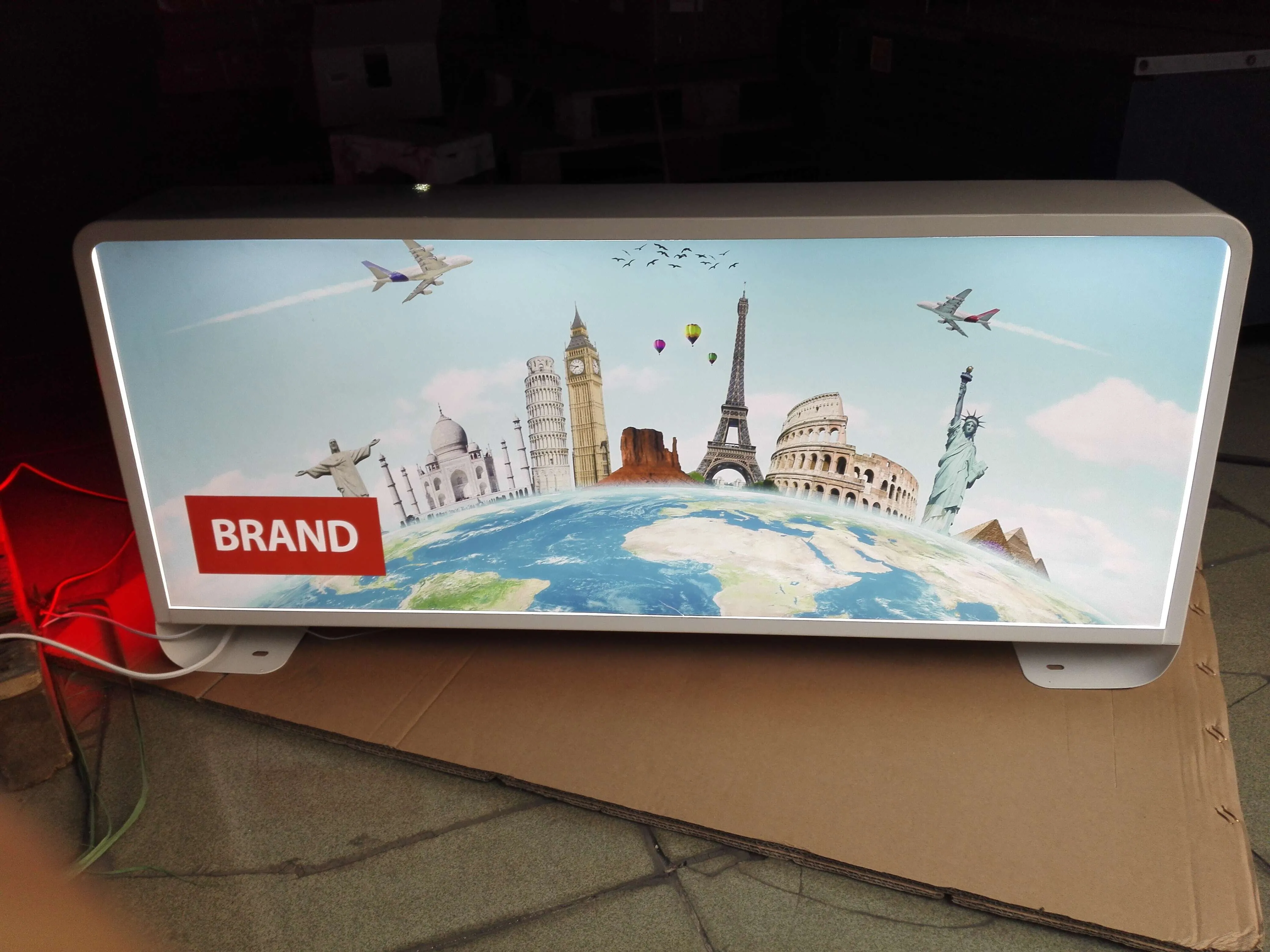 
Metal frame taxi top light box 